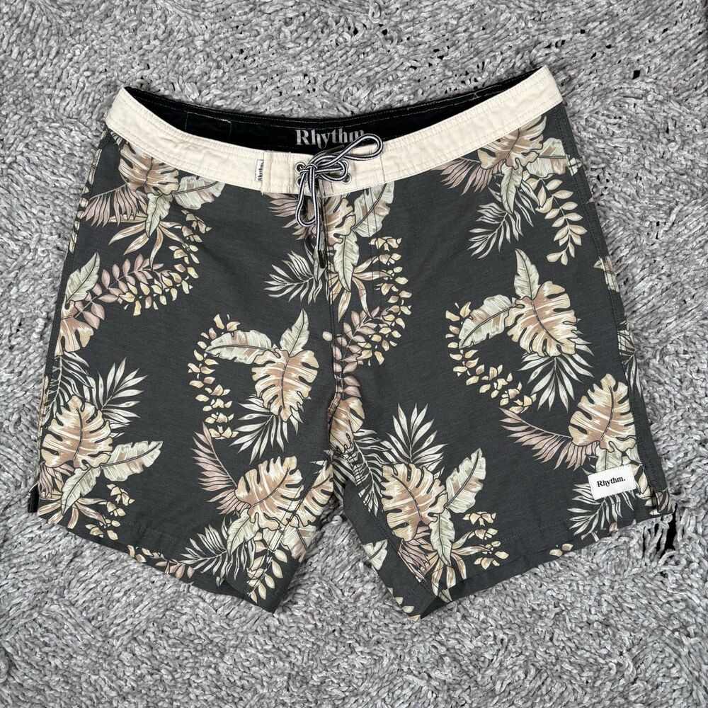 RHYTHM Board Shorts Mens 33 Floral Summer Beach Surf Board Activewear Tropical